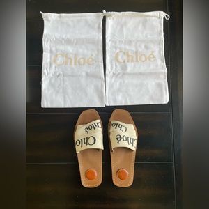 Chloe Woody logo slide Sandal